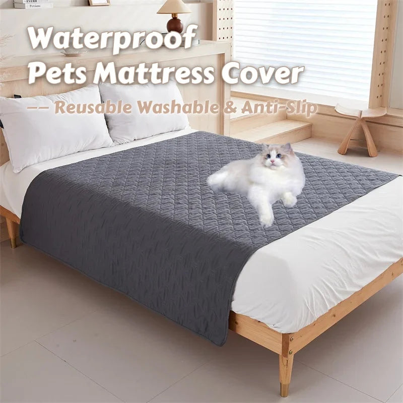 Waterproof Mattress Protector for Kids & Pets - King Size Urine Proof Bed Cover, Reusable Washable & Anti-Slip Pets Bed Mat