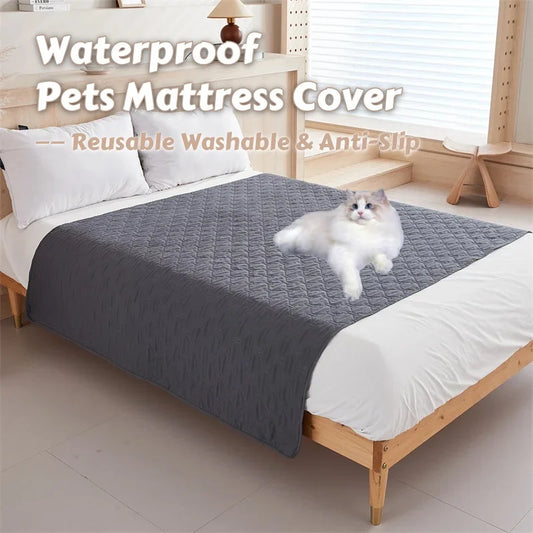 Waterproof Mattress Protector for Kids & Pets - King Size Urine Proof Bed Cover, Reusable Washable & Anti-Slip Pets Bed Mat
