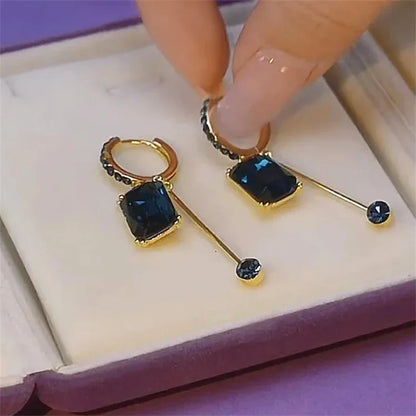 Blue Crystal Drop Earrings from Fashion Square