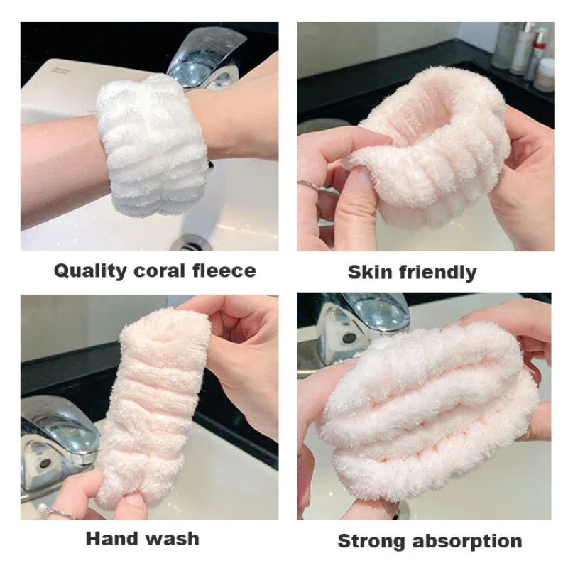 Solid color ultra-fine fiber water absorbing hair accessory headscarf, handmade makeup