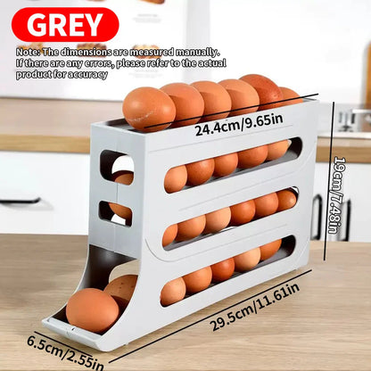 Egg storage box with automatic scrolling function