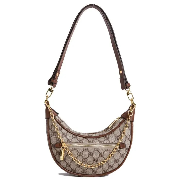 ‌Light luxury crocodile embossed crescent-shaped bag 2025073122