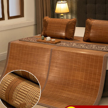 Cooling mat grass mat anji bamboo mat water-worn carbonised mat folding double-sided mat