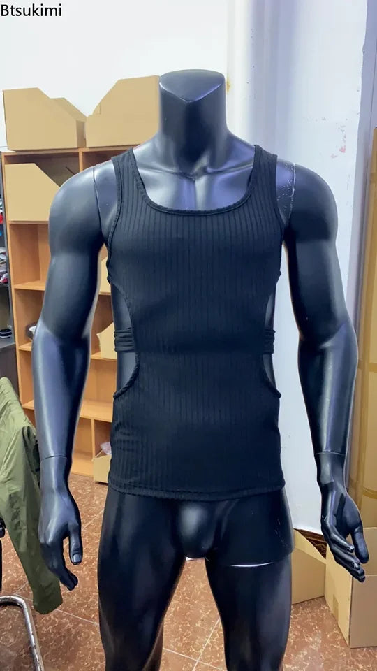 New gym vest with breathable hollow out sleeveless design for men