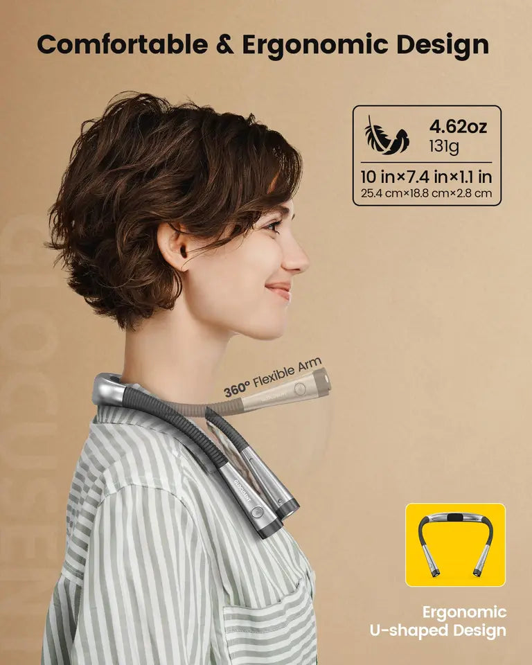 LED rechargeable and bendable arm neck reading light