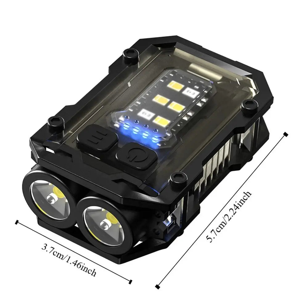 LED+COB keychain flashlight with back clip USB rechargeable portable mini flashlight