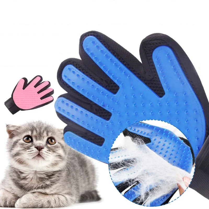 Pet grooming rubber massage gloves cat comb