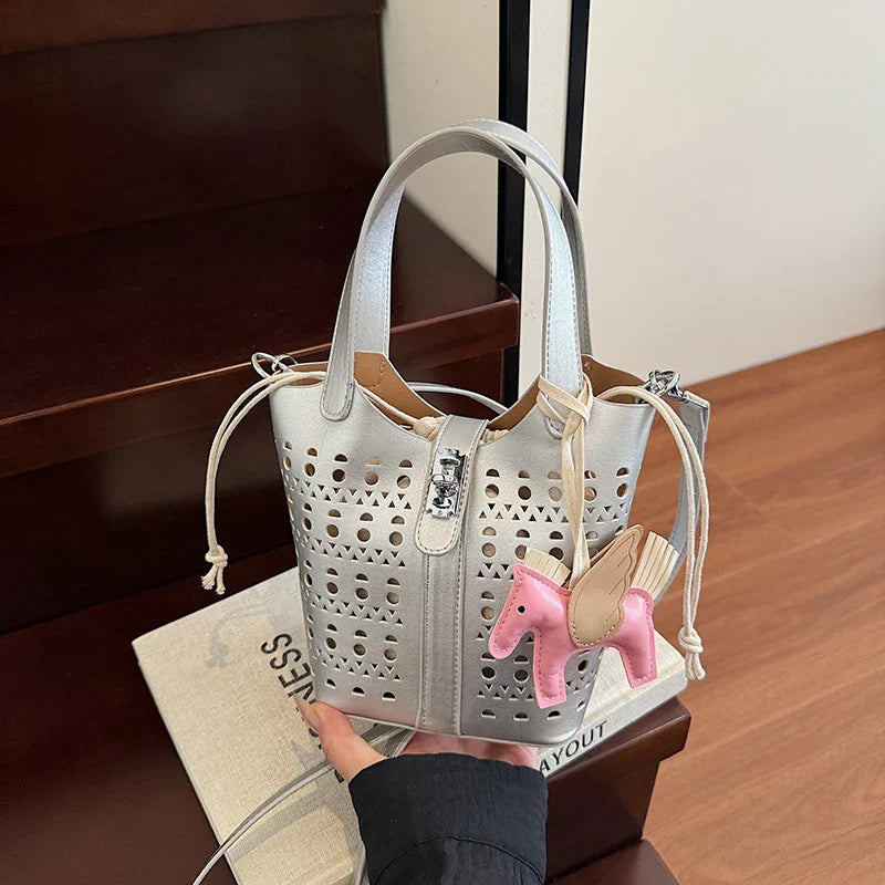 Fashionable bucket buckle bag 2025073005