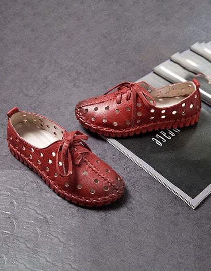 Breathable Flat Leather Casual Sneakers