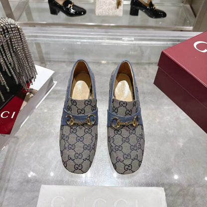 GG fashion print high-heeled loafers 0725102001