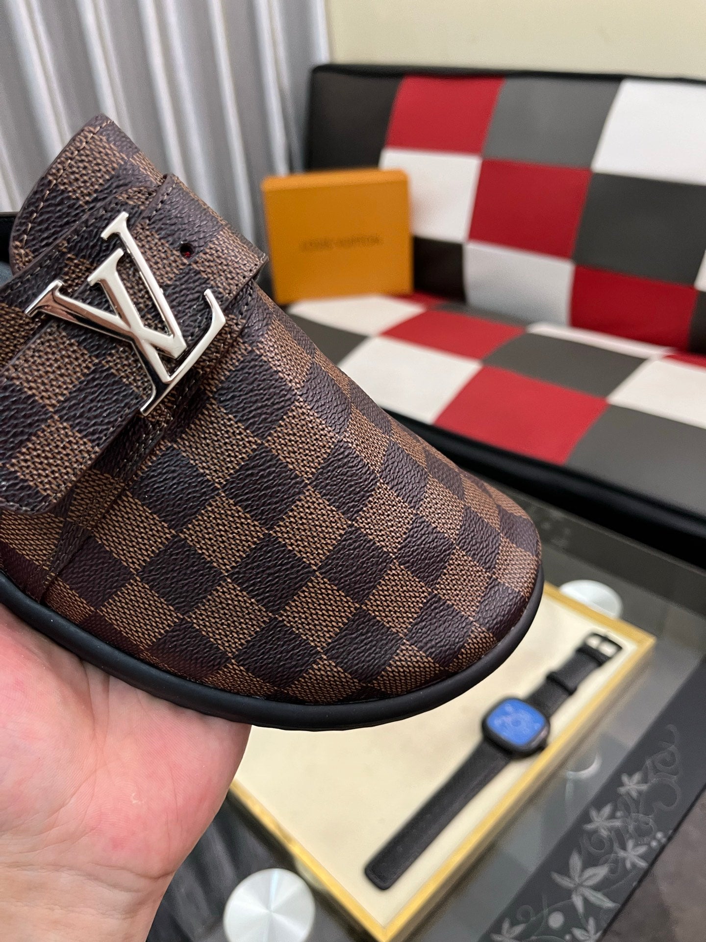 Lvv fashion casual plaid slippers 0725082903