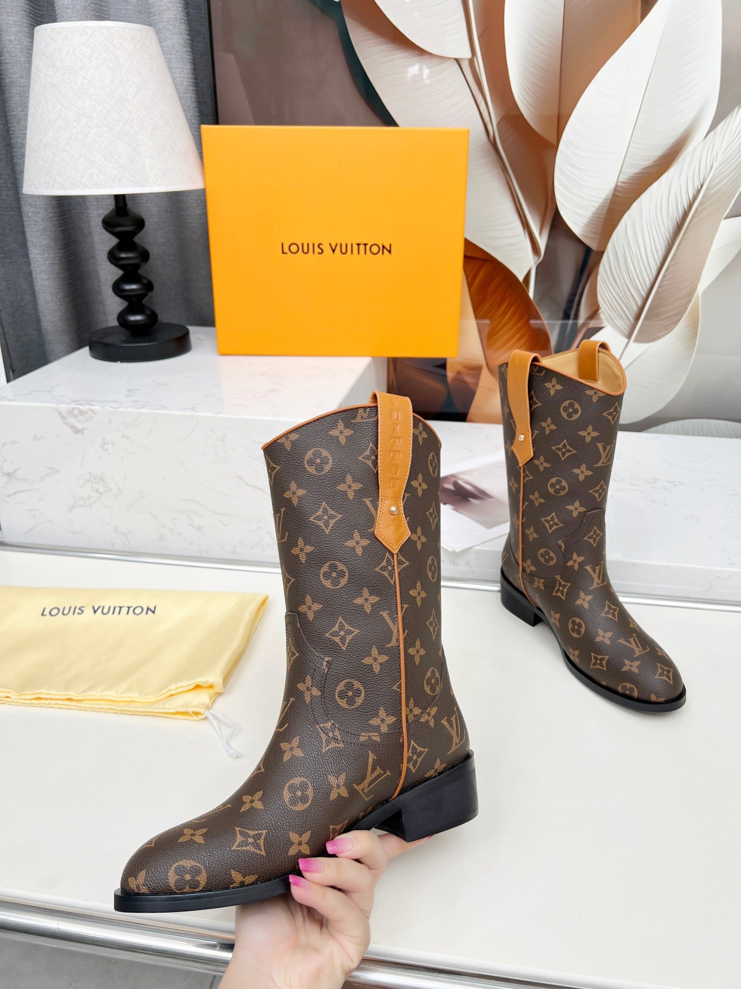 Lvv new fashionable printed long boots 0725092201