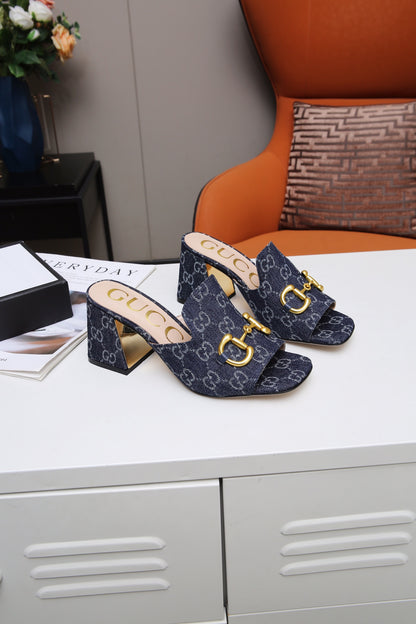 GG Fashion printed thick-soled and chunk-heeled sandals 0725091506