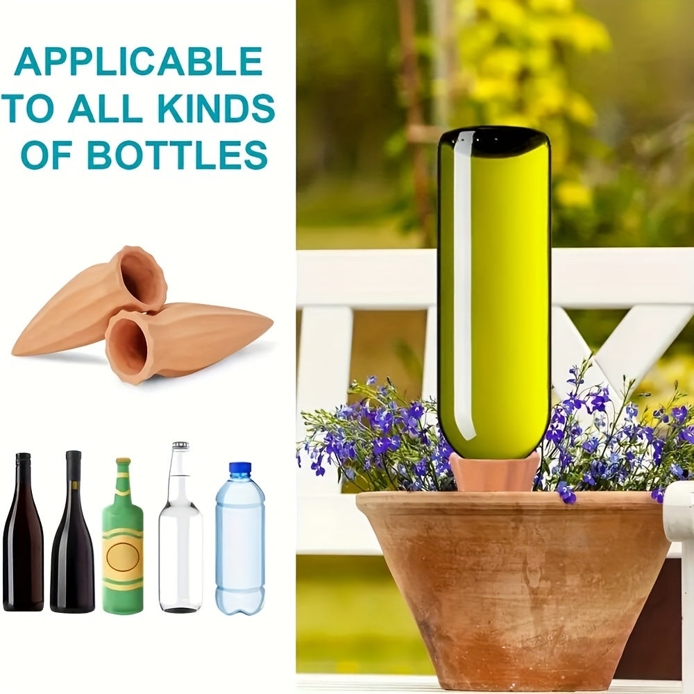 Terracotta Watering Spikes: Auto-Water Irrigation System for Indoor\u002FOutdoor Plants - Applicable to All Kinds of Bottles