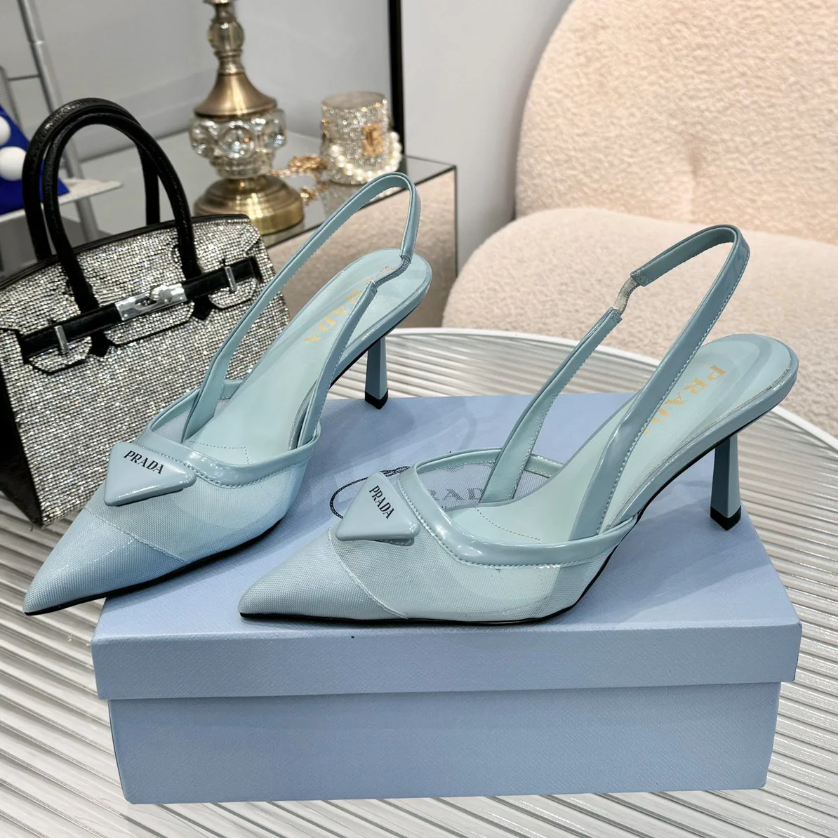 PRD fashion pointed mesh high heels 0725090813