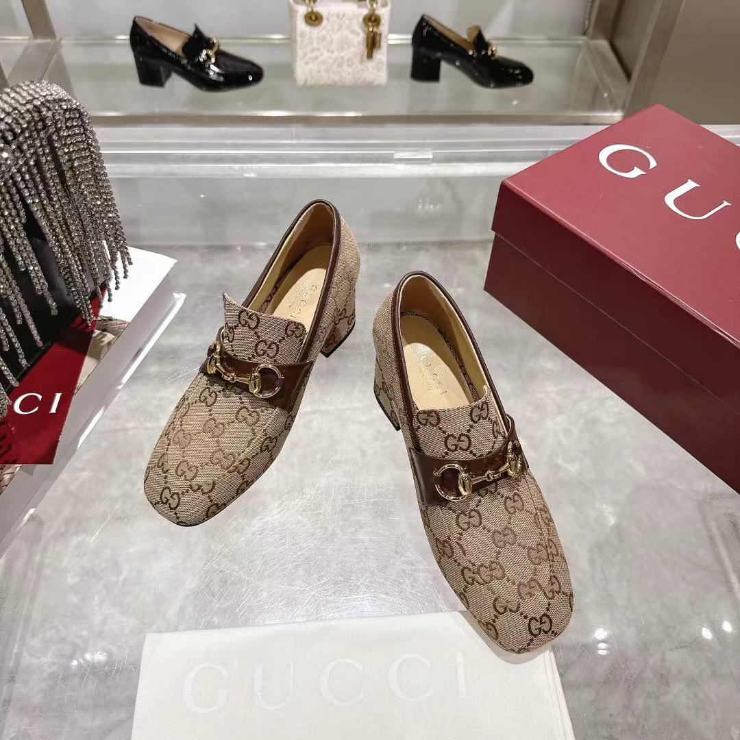 GG fashion print high-heeled loafers 0725102001