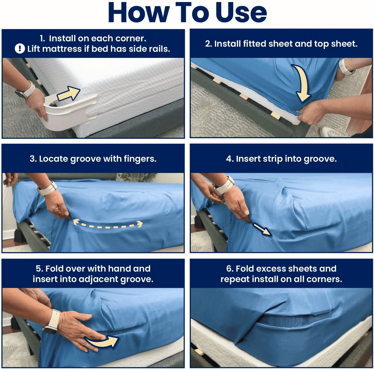 💖Last Day 49% OFF💖Sheet Holders - Secure Bed Sheets Firmly in Place - 4 Pack