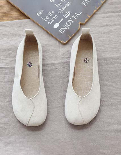 Light Weight Round Toe Suede Slip-on Flats