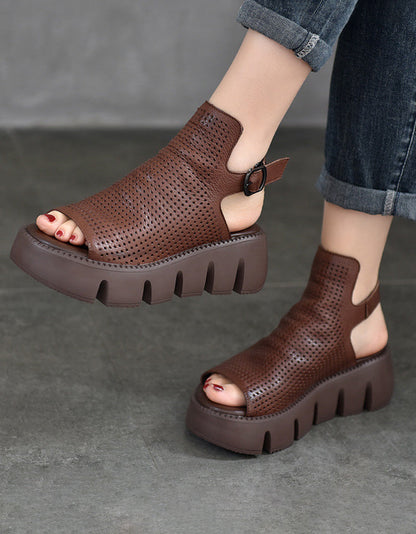 Comfortable Open Toe Retro Platform Sandals Slingback