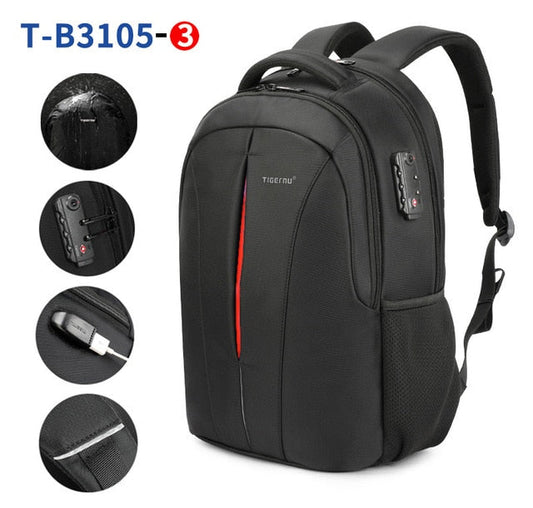 Tigernu Splashproof 15.6inch Laptop Backpack NO Key TSA Anti Theft Men Backpack Travel Teenage Backpack bag male bagpack mochila
